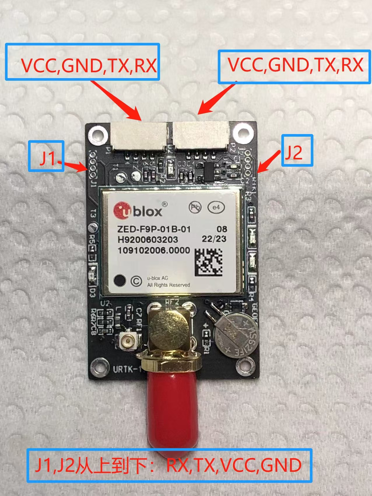 Zed-F9P-01B/02B Rtk Differential High-Precision Centimeter-Class Gnss Board Card, Beidou Drone Surveying and Mapping