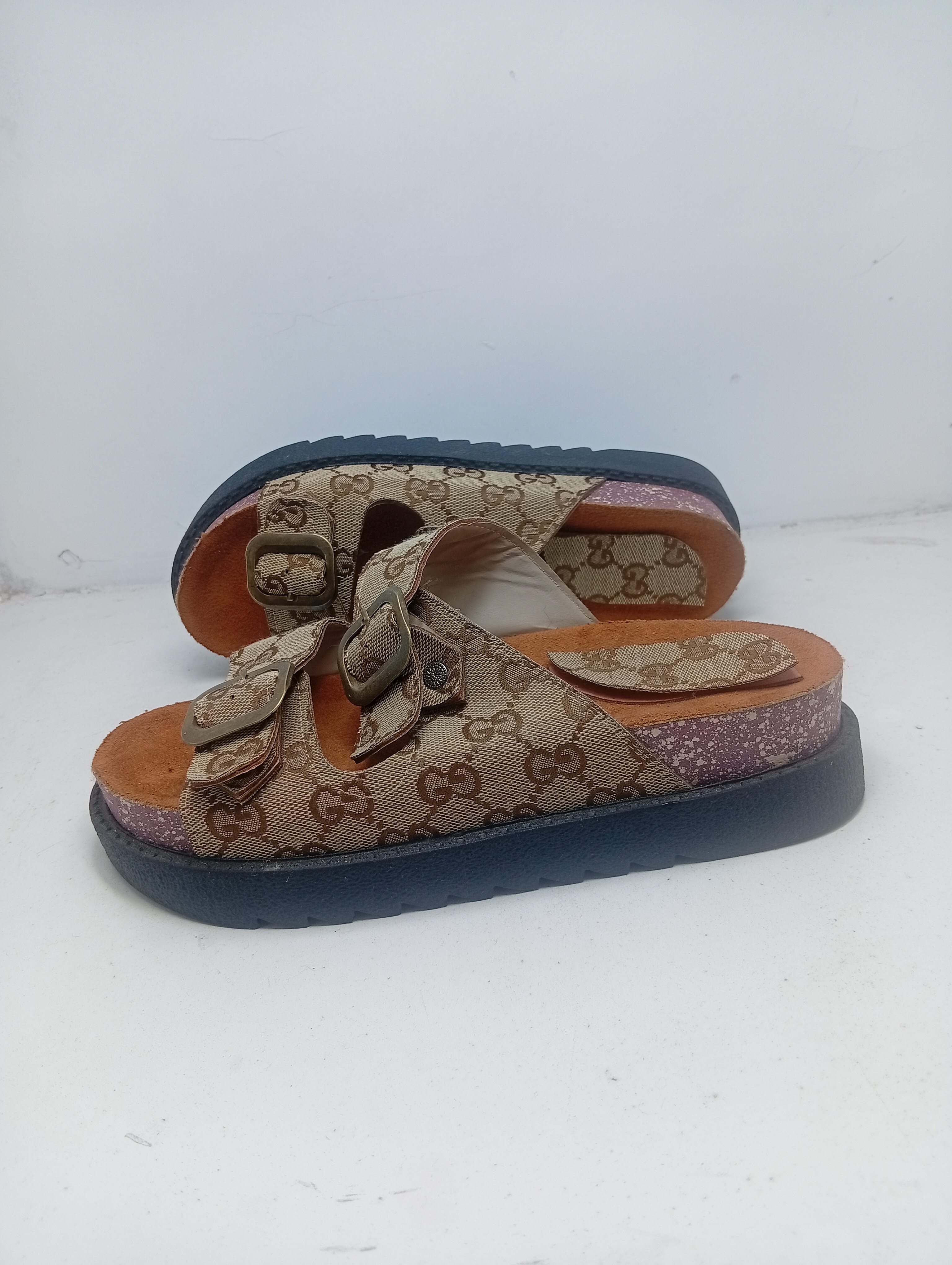 Gucci-Style Monogram Platform Sandals for Women