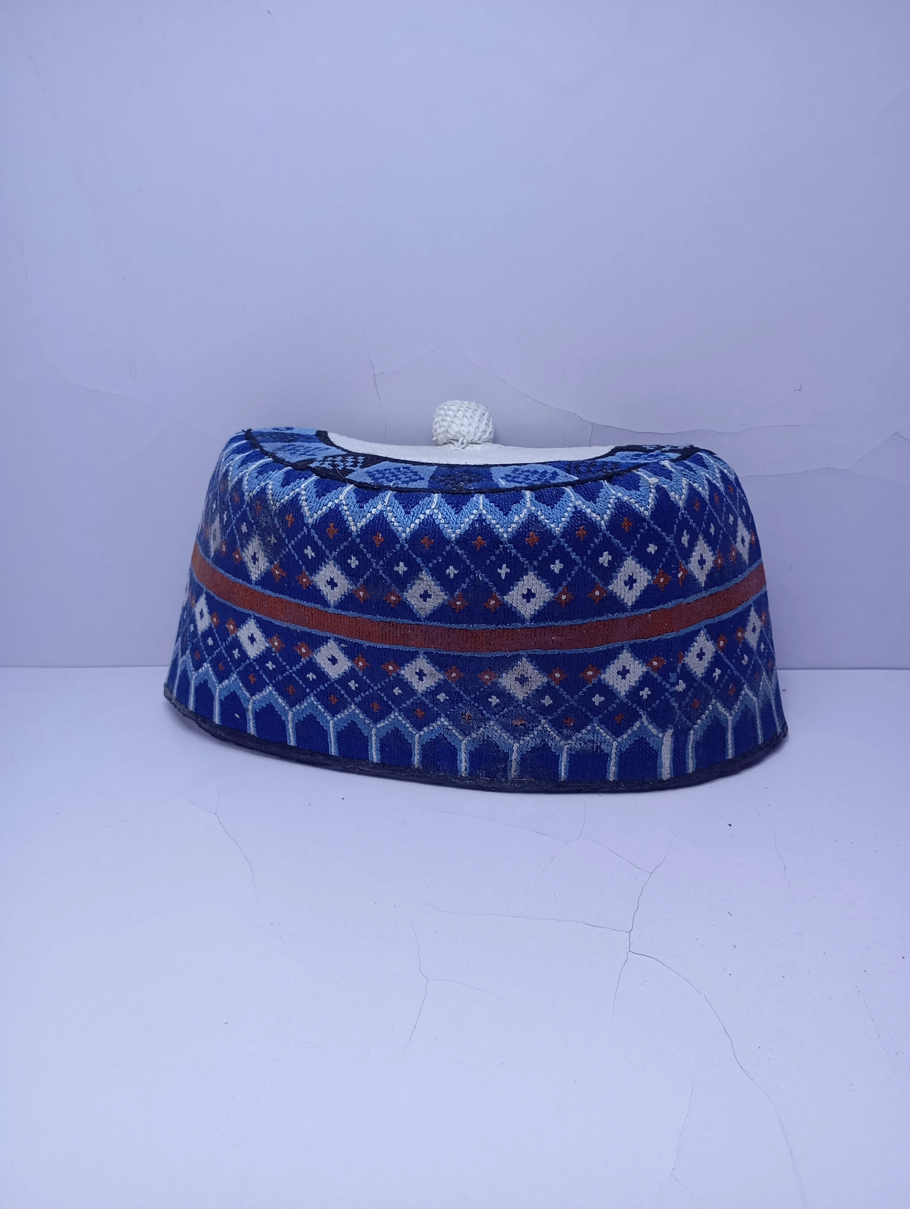 Original Handwoven Hausa Fulani Zawa Cap – Bangol Kindei Bama Style | Men’s Knitted Maiduguri Cap Sizeof 24 