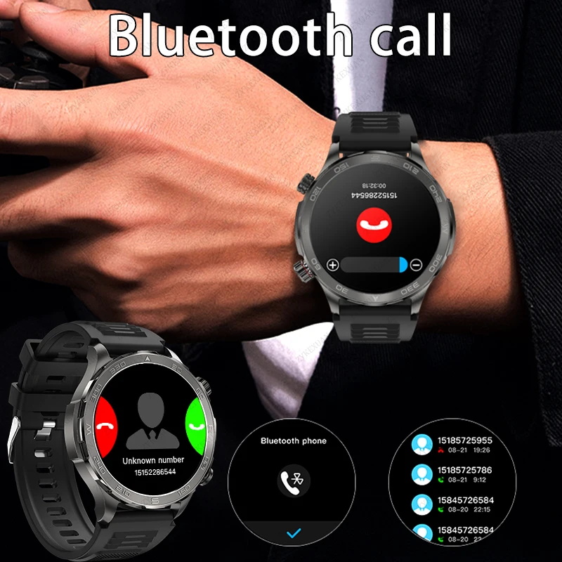 2025 New Bluetooth Call Smart Watch Men For Huawei AMOLED HD Large Screen Heart Rate NFC IP68 Waterproof GPS Sports Smart Watch
