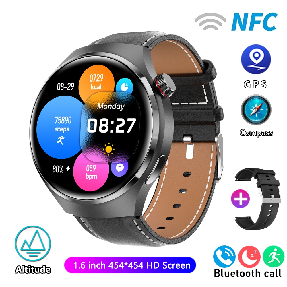 2025 New Watch 4 Pro Upgrade GPS NFC Men's Smartwatch 360*360 AMOLED HD Bluetooth Call Waterproof Smart Watch