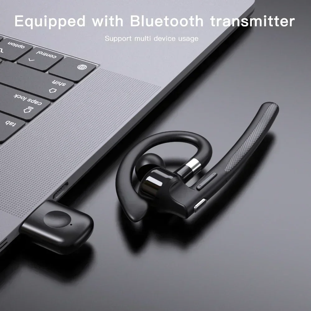 Bluetooth Earphones 5.4 Headphones Stereo Handsfree Noise Canceling Wireless Business Headset With Dual- Mic for Trucker/Driver