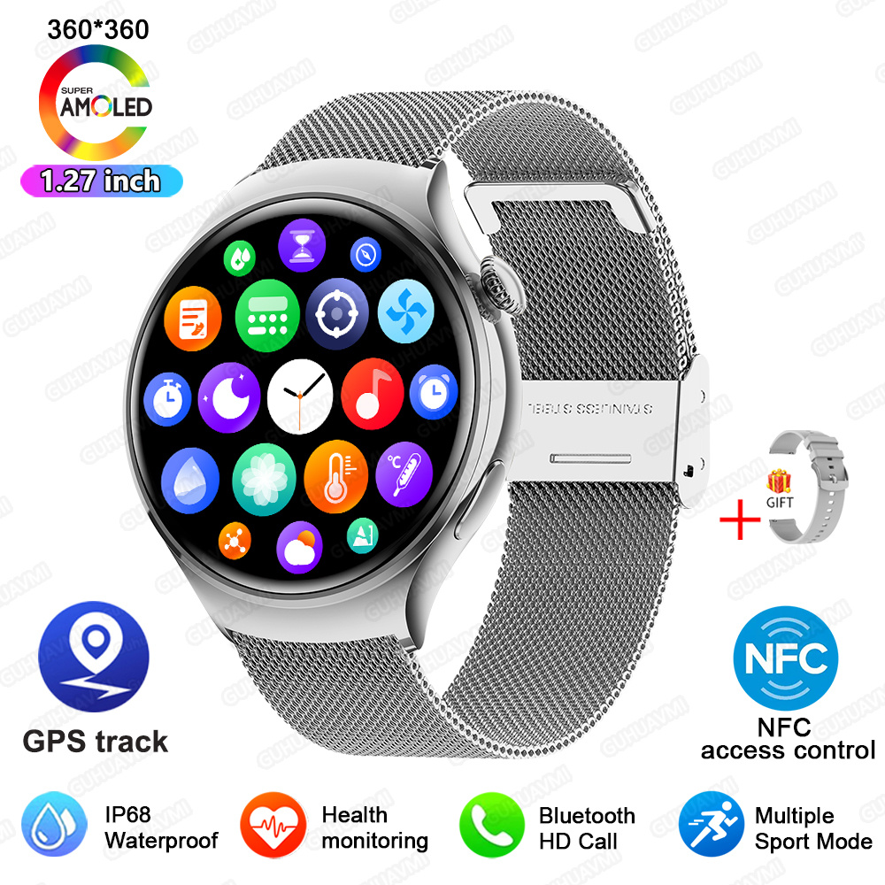 2025 New Lady Fashion Smart Watch women AMOLED HD Screen GPS Heart Rate Bluetooth Call Waterproof Outdoor SmartWatch For Xiaomi