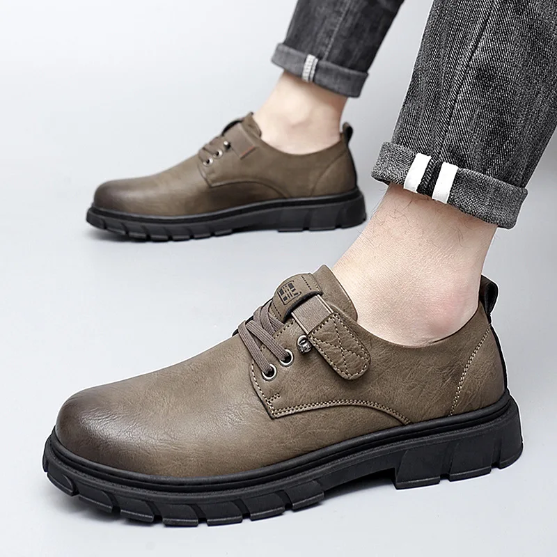 Men Casual Shoes Work Shoes Slip-on Shoes Comfortable Leather Shoes Loafers Work Labor Protection Outdoor Casual Leather Shoes