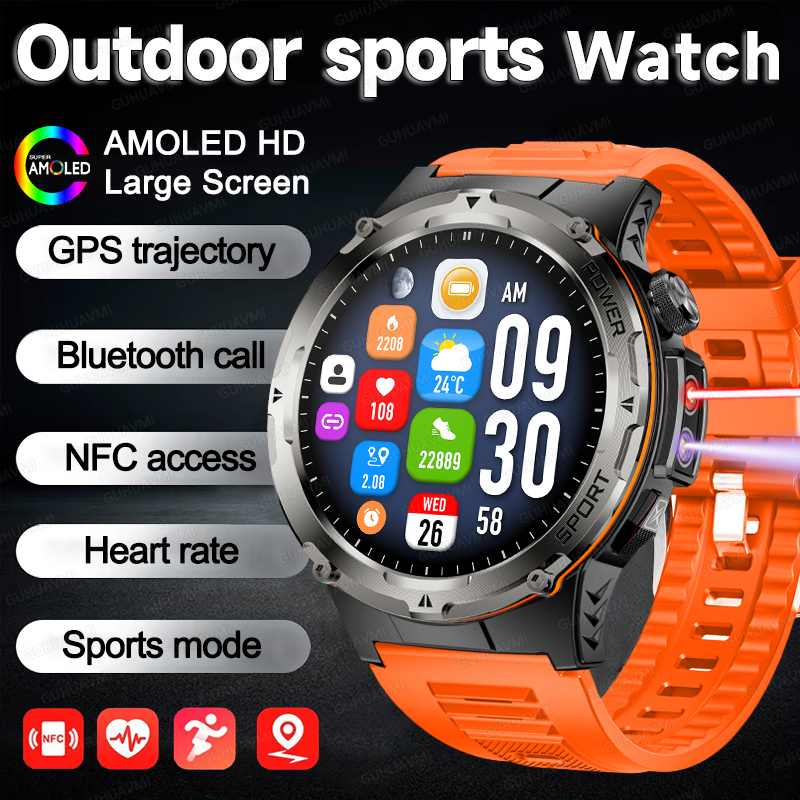 2025 NEW Popular Outdoors GPS tracker Sports Smart Watch Men 500mAh NFC HD Call IP68 depth waterproof Watch Men For Xiaomi Men