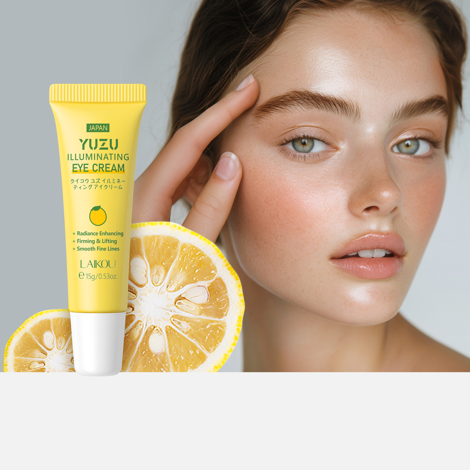 LAIKOU YUZU Eye Cream Anti Dark Circle Eye Bags Whitening  Cream Wrinkle Removal Serum Eyes Firming Skin Care Beauty Health 15g