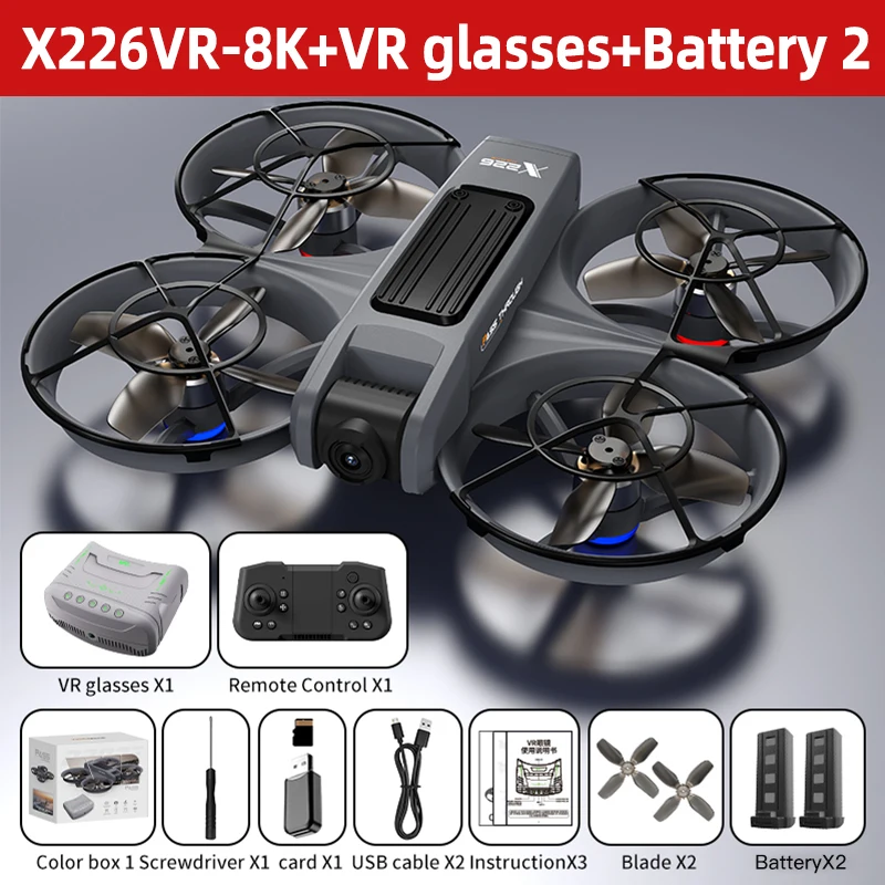 New Xiaomi Drone X226/X226VR Drones 8K Profession HD Wide Angle Camera WiFi FPV RC Helicopter Large Screen Foldable Quadcopter