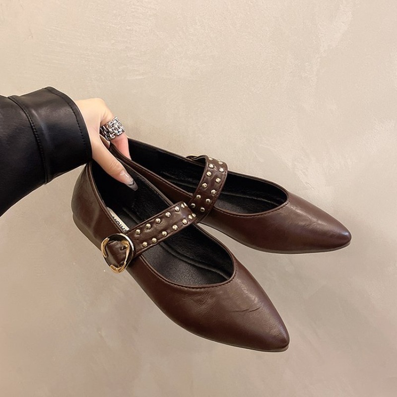 2025 New Pointed Toe Fashion Women Shoes Spring Autumn Elegant Party Daily Low Heels Pump Footwear Women Minimalist Flats Shoes