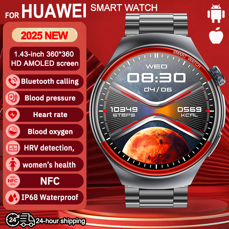 2025 For HUAWEI New High-Precision Laser Detection Smart Watch Men HRV Blood pressure Heart Rate NFC HD call Health Sports Watch