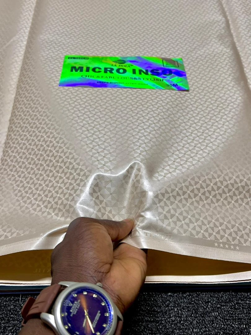 Maximum Radiance: La Dola Micro Inso Premium African Shadda – Chic & Fabulous High-Shine Men’s Textile (Sold by Meter)