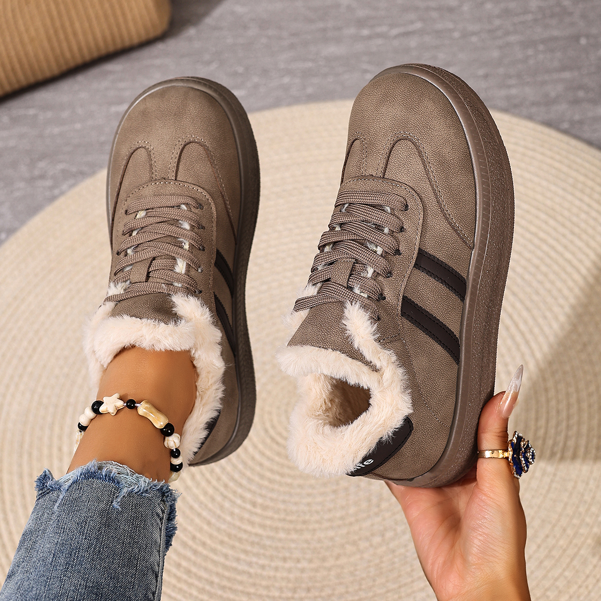 2025 Winter New Women's Fleece Casual Shoes Comfortable Warm Waterproof Skid-proof Sole Free Shipping Women's Shoes
