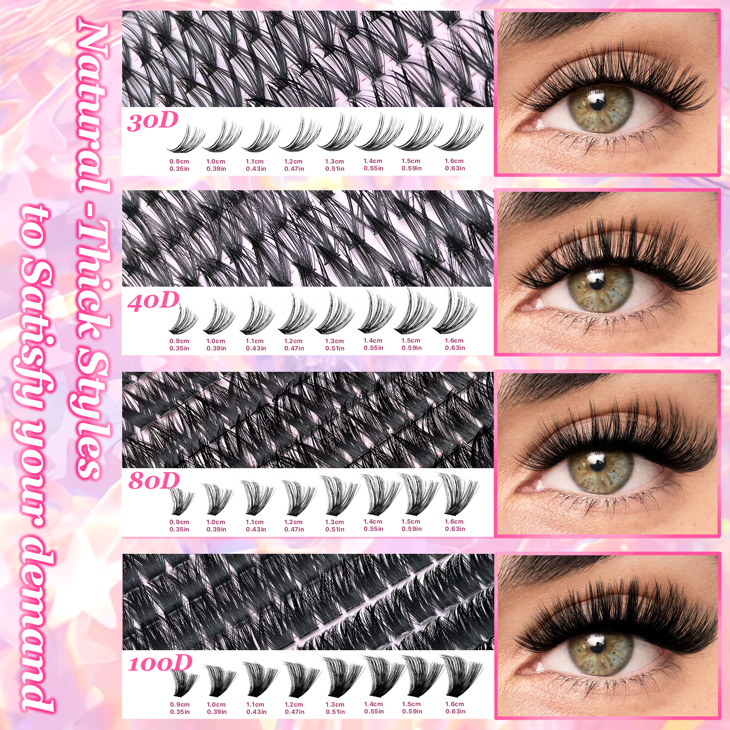 DIY Lash Extension Kit 720pcs Lash Clusters Individual Eyelashes Kit with Lash Bond and Seal Wispy Natural Mange Lashes
