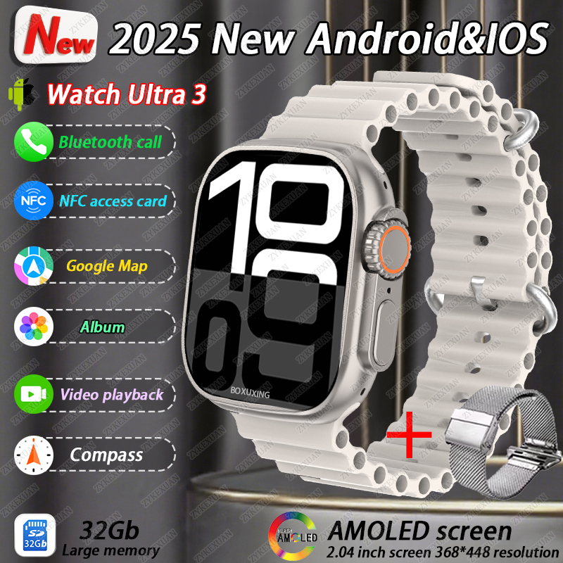 2025 New Original Watch DT Ultra 3 Pro Smart Watch Men Google map NFC GPS Tracker HD BT Call IP68 Waterproof smart watches Women