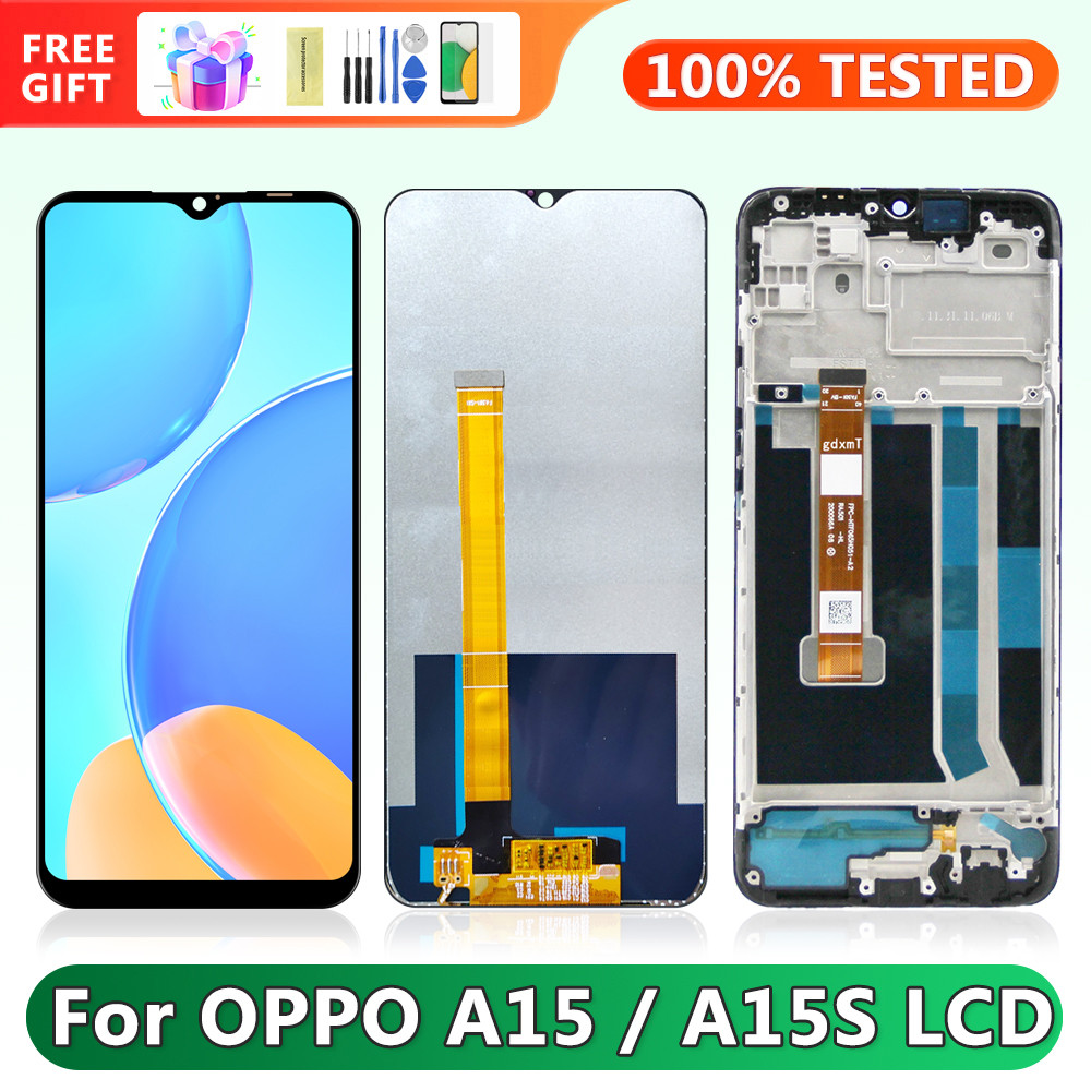 LCD Screen for Oppo A15 CPH2185 Lcd Display Digital Touch Screen with Frame Assembly for Oppo A15s CPH2179 Screen Replacement