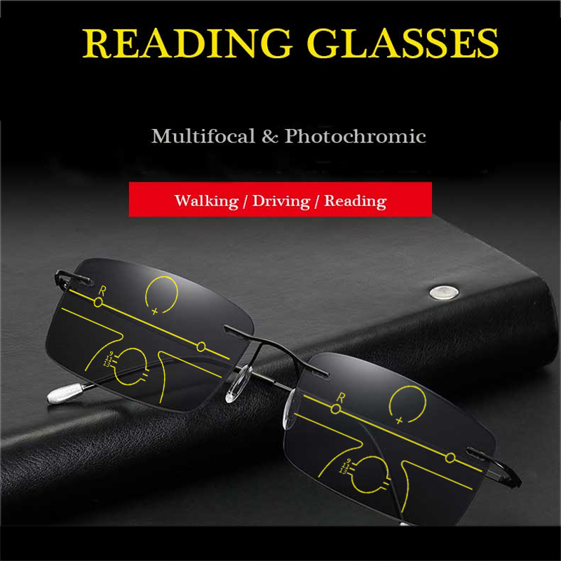 2021 Photochromism Progressive multifocal reading glasses men New Business reading glasses women anti-blue presbyopic glasses 1