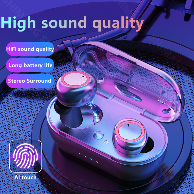 Y50 Bluetooth Earphone 5.0 Wireless Headset IPX7 Waterproof Deep Bass Earbuds True Wireless Stereo Headphone Sport Earphones TWS