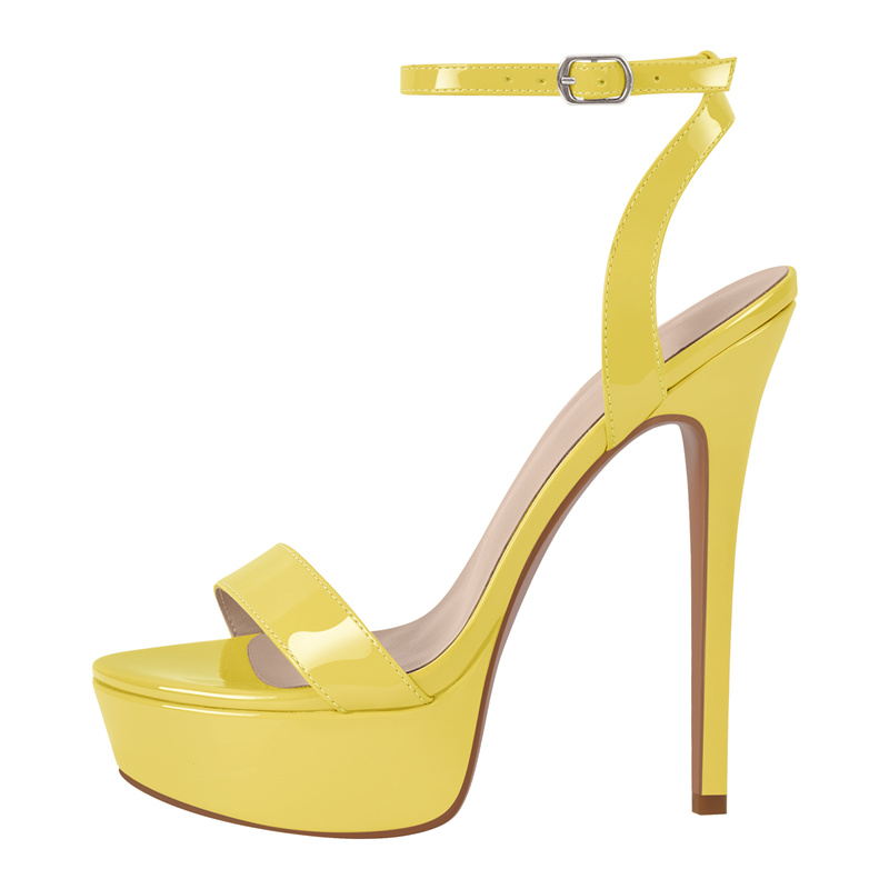 Onlymaker Women Peep Toe Platform Thin High Heel Sandals Sexy Leopard Buckle Strap Pumps Mixed Colors Party Dress Shoes