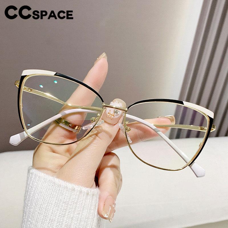 R57481 Fashion Metal Cat Eye Anti Blue Light Glasses Frame Stylish Business Presbyopia Eyeglasses Customizable Prescription