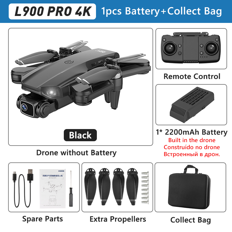 LYZRC L900 PRO GPS Drone 4K Professional HD Dual Camera 5G WIFI Brushless Motor FPV Quadcopter Foldable Aerial Photography Drone