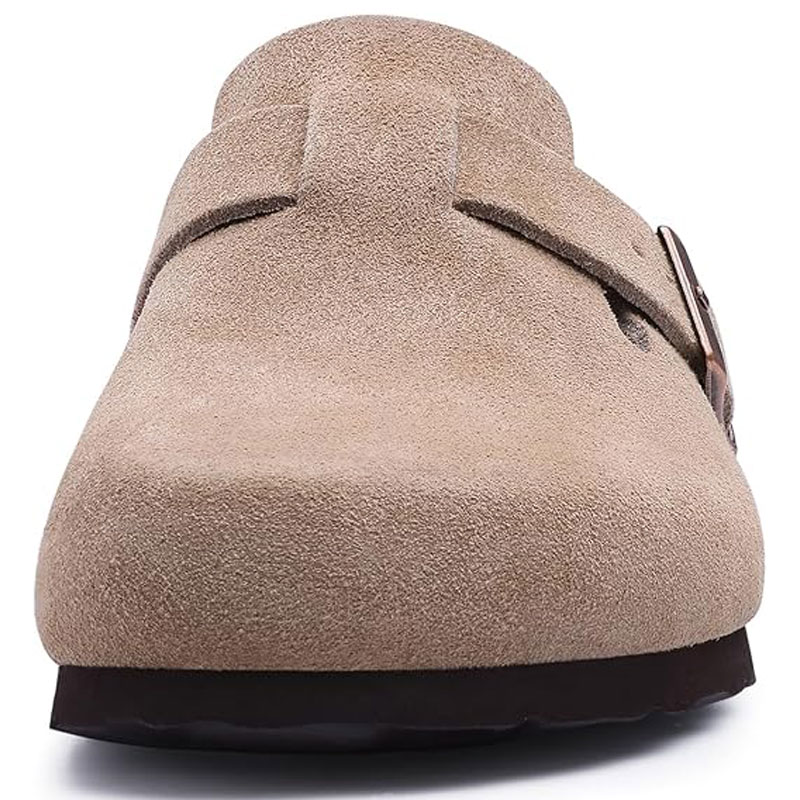 Crestar Fashion Clogs Slippers For Women Classic Suede Men Mules Cork Footbed Leather Potato Shoes With Arch Support Beach Slide