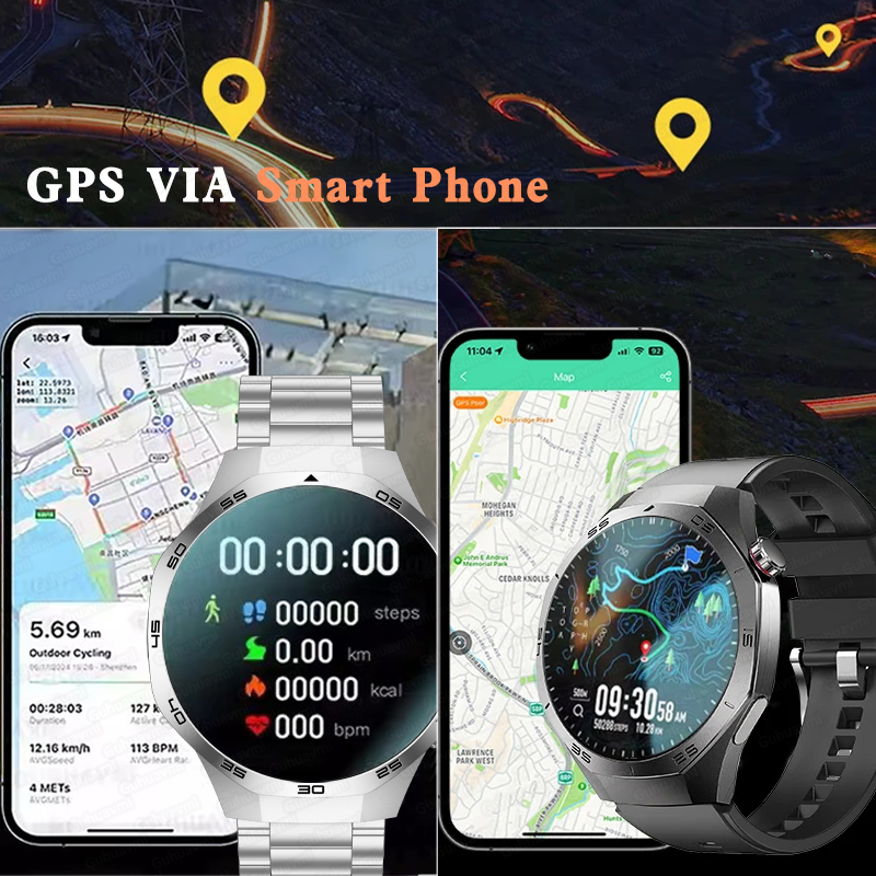 2025 Guhuavm Watch GT5Pro Smart Watch Men HD AMOLED Screen GPS Tracker Bluetooth Call Health Waterproof Smartwatches Heart Rate