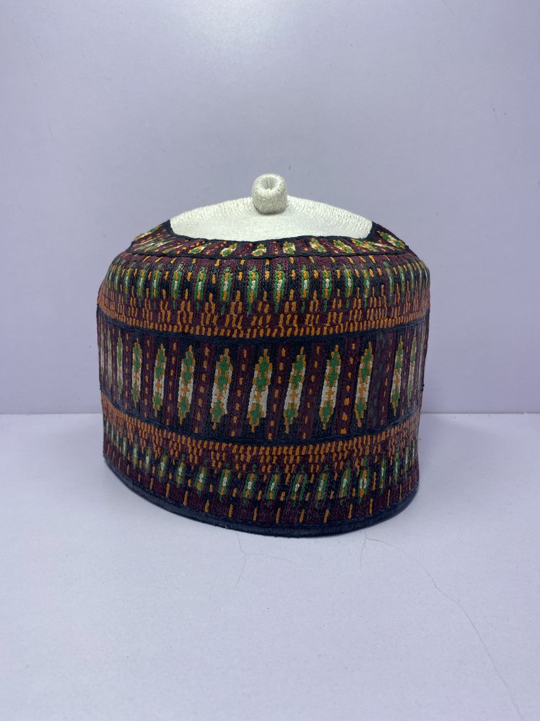 Brown Rawaram – Hausa/Fulani Cap, Kufi, Handwoven Cap, Zawa