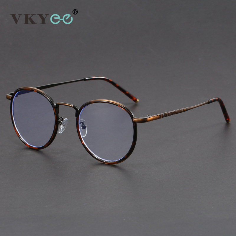 VICKY New Retro Round Geometric Design Men's and Women's Anti-blue Light Reading Glasses Can Be Customized Prescription 1043