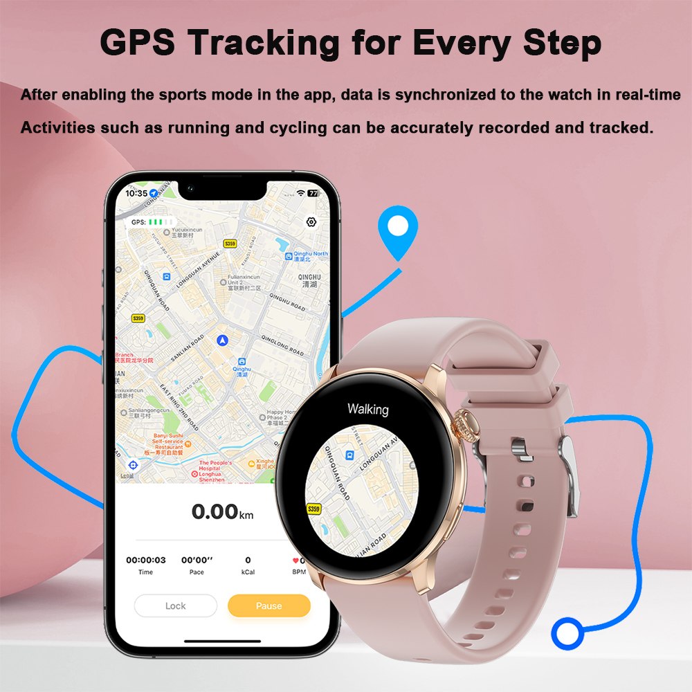 2025New GPS NFC Bluetooth Call Smartwatch Women Watch 5 mini Sports Track Heart Rate Oximetry Monitoring Health Smartwatch Woman