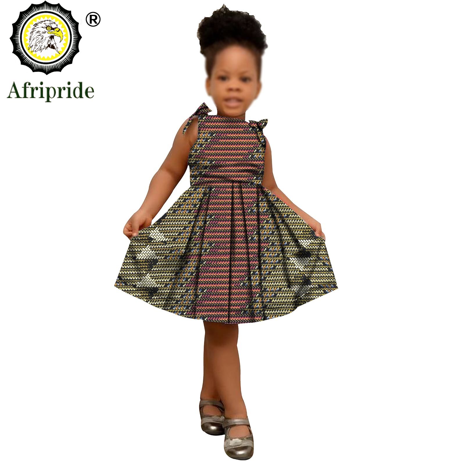2025 African Children Clothing Kids Dashiki Ankara Print Dresses Sleeveless Lovely Mini Dress for Girl AFRIPRIDE S1940005