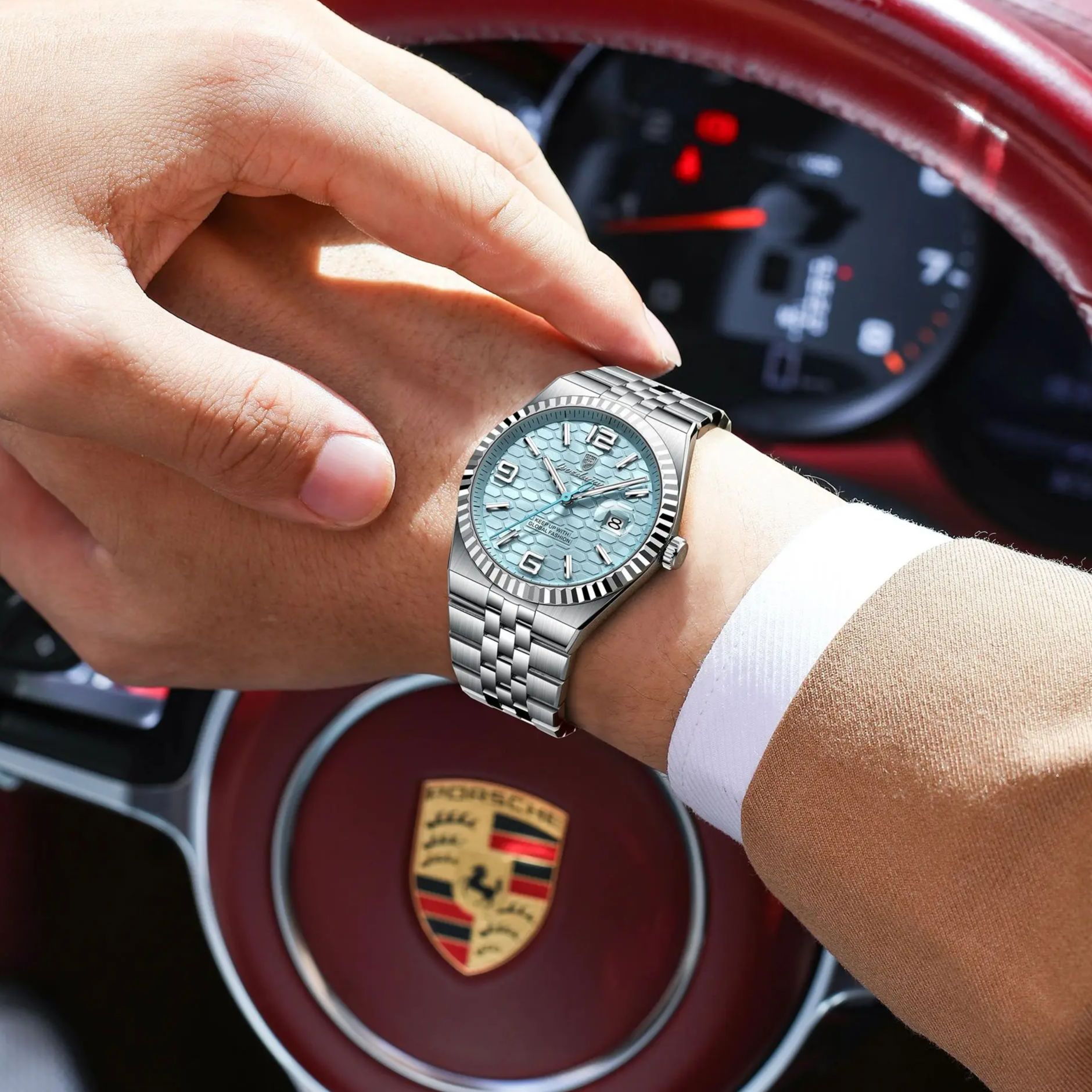 POEDAGAR High Quality Original Men Clock Waterproof Luminous Date Luxury Man Watch Stainless Steel Quartz Men's Watches Male+Box