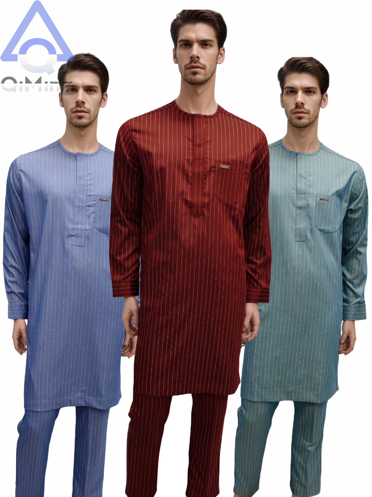 Luxury 60% Cotton Tobe Muslim Mens Abaya Arab Wedding Turkish Kaftan Striped Style Islamic Prayer Dubai Arabic Full Clothes Man