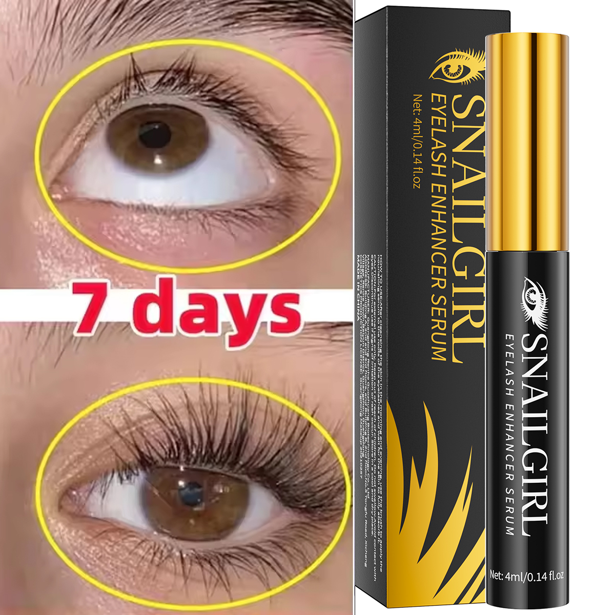 Fast Eyelash Growth Serum 7 Days Natural Eyelash Enhancer Longer Fuller Thicker Curling Lash Treatment Eye Care Products Makeup