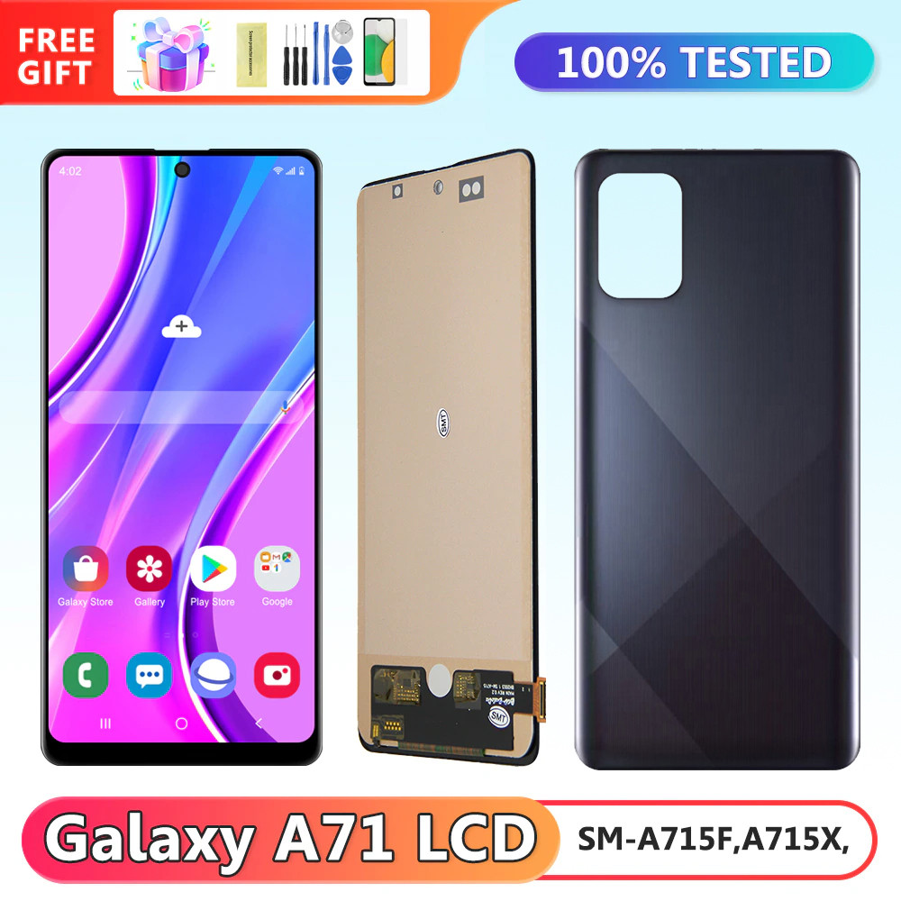 6.7'' A715 tft Display for Samsung Galaxy A71 A715 A715F A715W A715X Lcd Display Touch Screen Digitizer With Frame Replacement