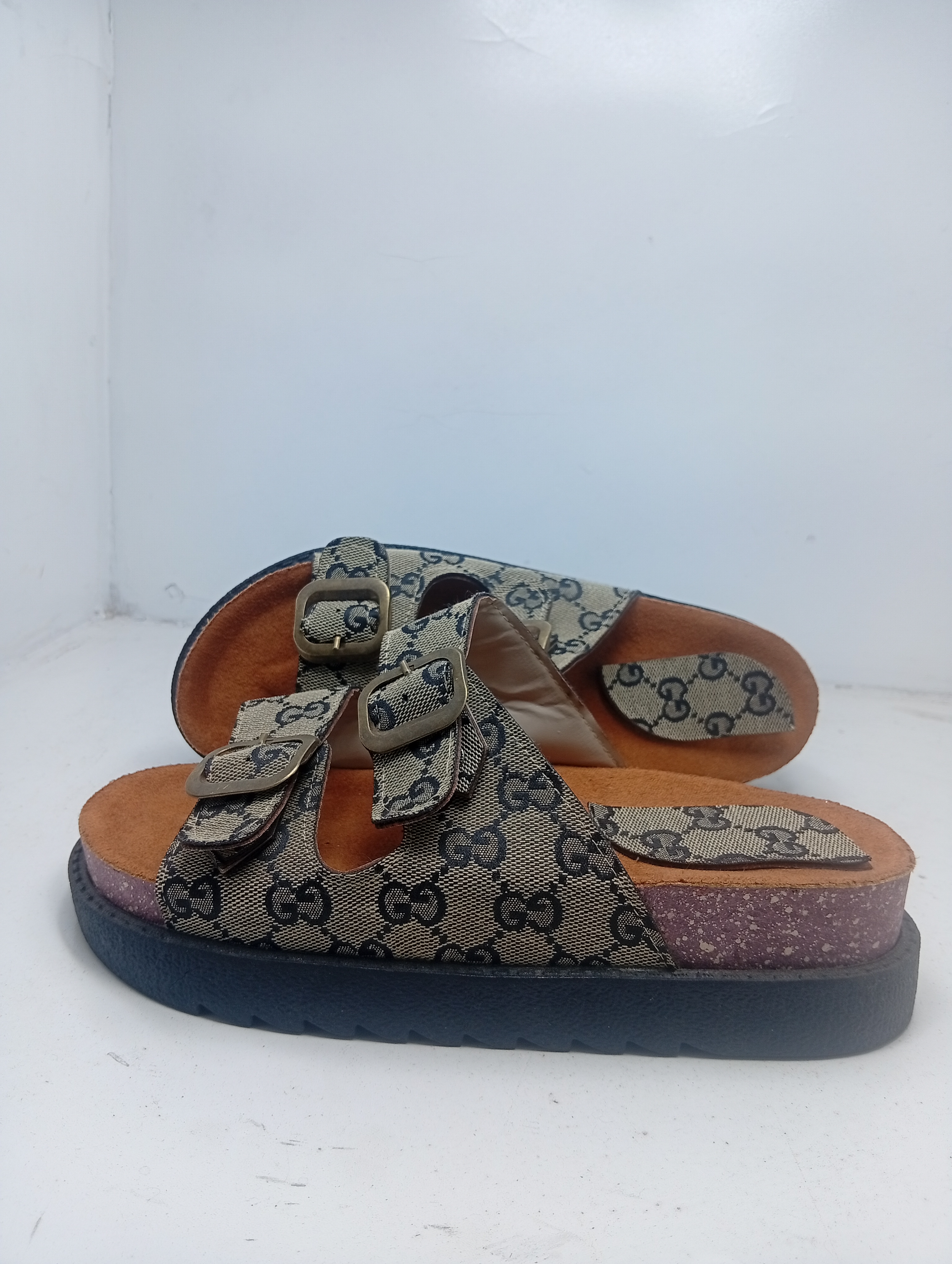 Gucci-Style Monogram Platform Sandals for Women