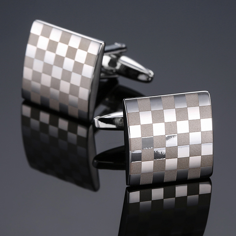 Cufflinks For Men Luxury Silvery Cuffs Retro Metal Cuff Links Mens French Square Button Shirts Business Jewelry Gift For Wedding