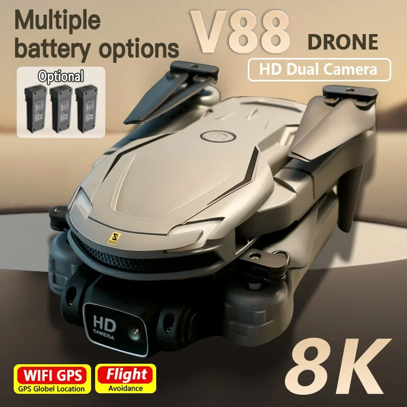 For Xiaomi  V88 Drone 4K Professional Dron HD Aerial Photography Remote Control Aircraft HD Dual Camera Quadcopter RC Toy UAV