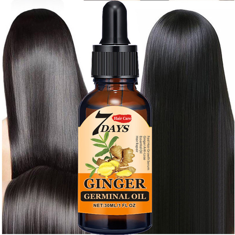 7 Days Ginger Hair Care Essential Oil Repair Perms Dyes Damaged Frizzy Soft Smoothing Deep Anti-Dandruff Treatment Products 30ml