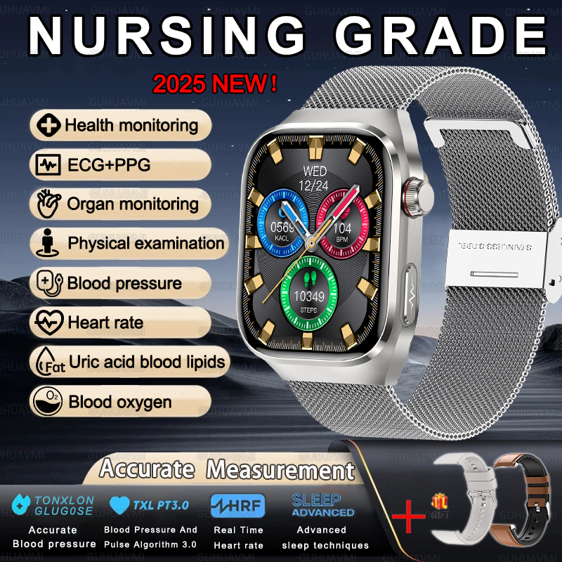 2025 New For XIAOMI Uric acid Blood lipids Smart Watch Men ECG+PPG Blood pressure Blood oxygen Bluetooth Call Health Smartwatchs