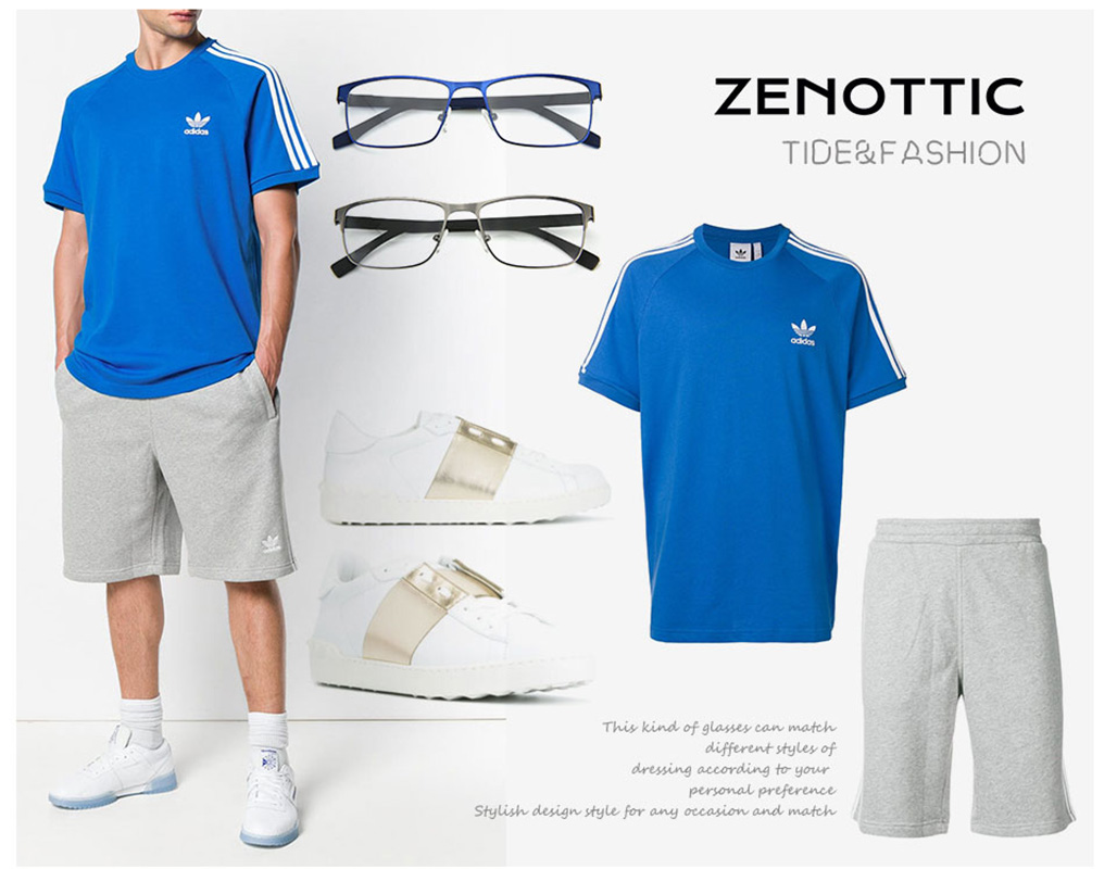 ZENOTTIC Alloy Square Progressive Prescription Glasses for Men Anti Blue Light/Photochromic Optical Eyeglasses