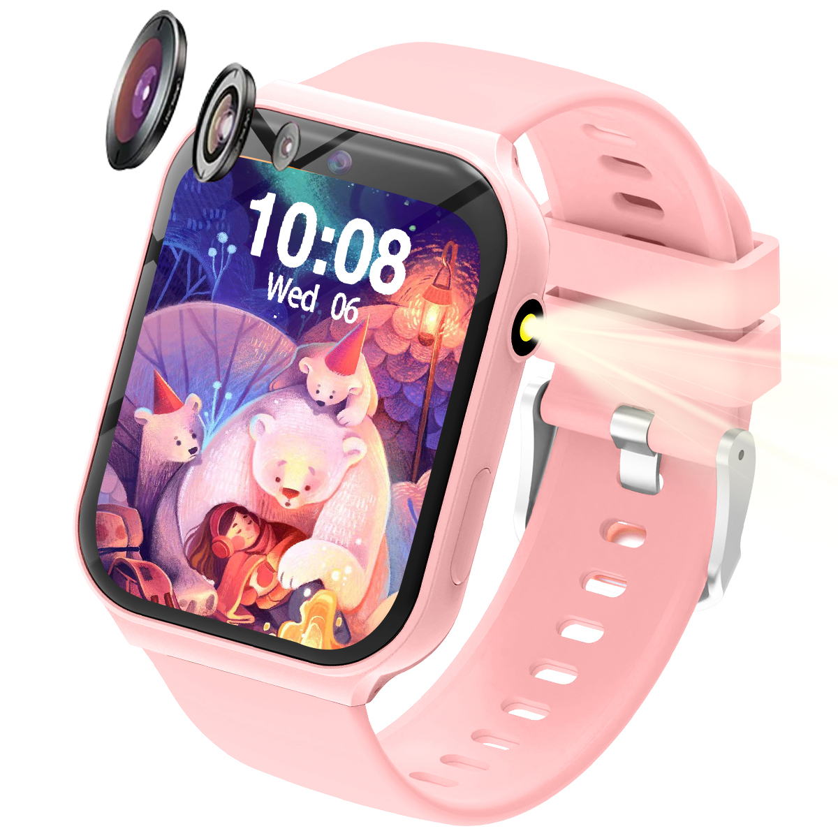 2025 New Smartwatch For Kids HD Camera Flashlight Study Partners Multi Games Calculator Children's Day Birthday Gift Boys Girls
