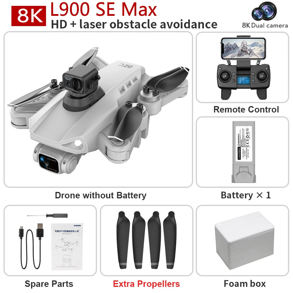 New L200 PRO MAX 4K Professional Drone GPS EIS Dual Camera Obstacle Avoidance Flight 2-axis PTZ Brushless Helicopter GPS RC toys