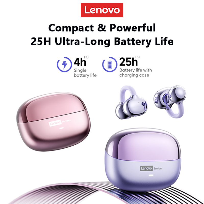Lenovo LE302 OWS Wireless Bluetooth 6.0 Headset Long Battery Life Sports Ear Clip Earphones Noise Cancelling Headphones With Mic