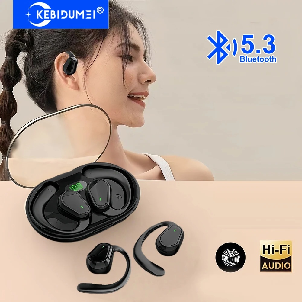 Open-Ear Earphones Ear Hook TWS Wireless Headsets Bluetooth Headphones HiFi Stereo Noise Reduction LED Display Sports Earbuds