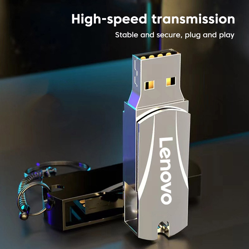 Lenovo Metal Portable Drive USB3.0 High Speed File Transfer Flash Drive 2TB Waterproof Flash Memory For Laptop Mechanical Style