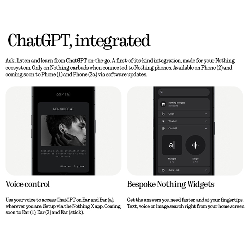 Global Version Nothing Ear (a) Bluetooth Earphone  45dB Active Noise Cancelling ANC Dynamic 42.5 hours listening Fashion Design