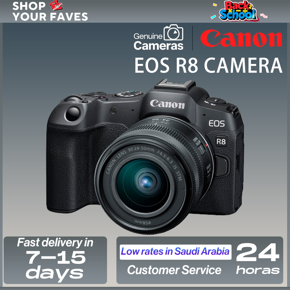 Canon EOS R8 Full Frame Mirrorless Compact Digital Camera Professional Photographer Photography 26.2MP 4K Video Vlog