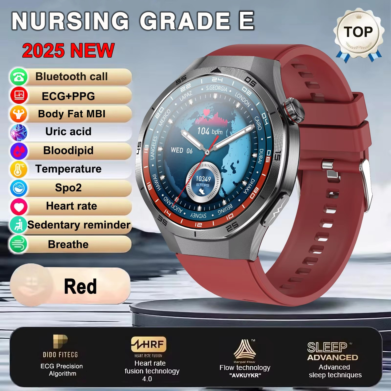 2025 New For HUAWEI ECG+PPG Three High Smart Watch Lipids Uric acid Blood pressure Smartwatch Men NFC Sport HD Call Health Clock