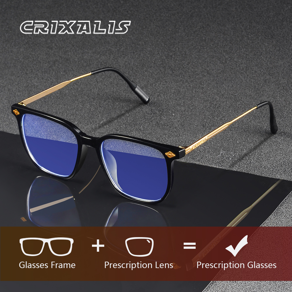 CRIXALIS Matte Progressive Prescription Reading Glasses Men Square Anti Blue Light Photochromic Optical Myopia Eyewear Women
