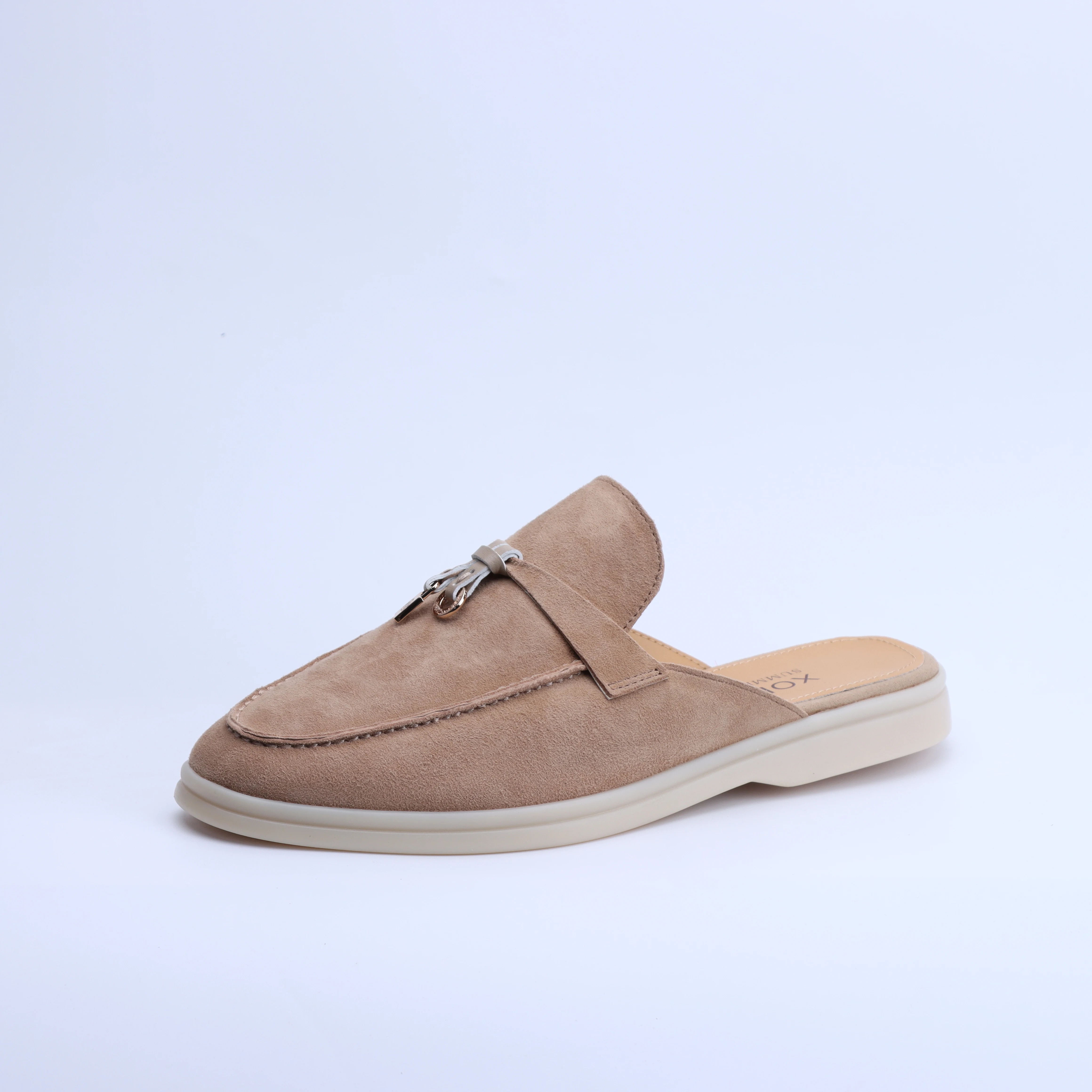 No Logo-Luxury Designer Tassel Suede Leather Loafers for Women 2025 Slip On Slippers Flat Shoes Work Walking Shoes High Quality