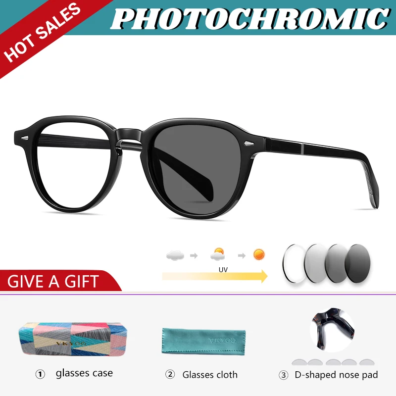 VICKY Vintage Polarised Prescription Sunglasses Women Classic Anti Blue Ray Glasses Men Myopia Prescription Photochromic Glasses